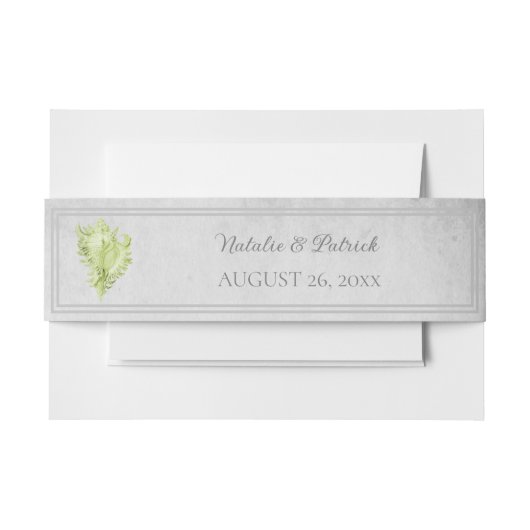 Green Conch Shell Invitation Belly Band Uitnodigingen Wikkel (Voorkant Voorbeeld)