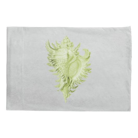 Green Conch Shell Pillow Hoesje Kussensloop (Achterkant)