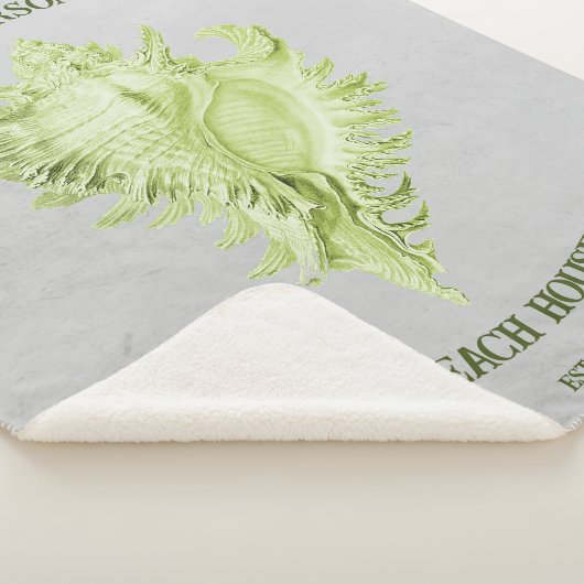 Green Conch Shell Sherpa Blanket Deken (3/4)