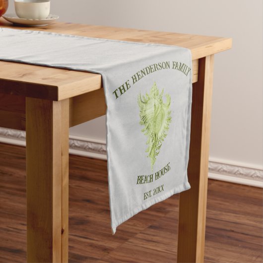 Green Conch Shell Short Table Runner Korte Tafelloper (Voorbeeld)
