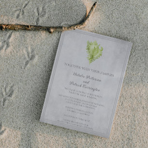 Green Conch Shell Wedding Invitation Kaart