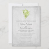 Green Conch Shell Wedding Invitation Kaart (Voorkant)