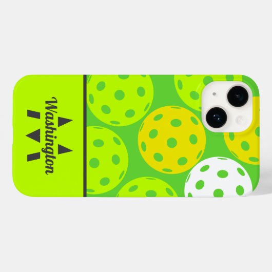 Green Cool Modern Monogrammed Case-Mate iPhone Case (Achterkant (horizontaal))