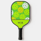 Green Cool Modern Monogrammed Pickleball Paddle (Achterkant)