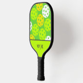 Green Cool Modern Monogrammed Pickleball Paddle (Links)
