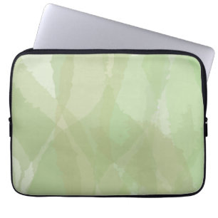 Green, cool, trendy watercolor abstract pattern laptop sleeve