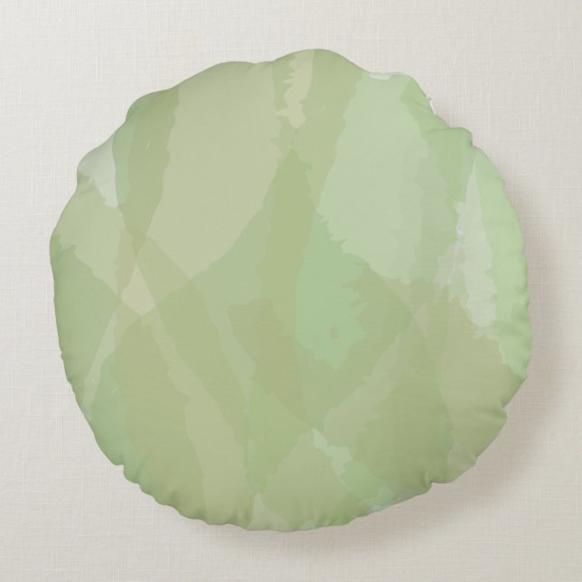 Green, cool, trendy watercolor abstract pattern rond kussen (Achterkant)