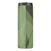 Green, cool, trendy watercolor abstract pattern thermosbeker (Achterkant)