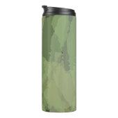 Green, cool, trendy watercolor abstract pattern thermosbeker (Geroteerd rechts)