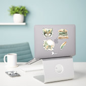 Green Copper Feathers Mask Boho Sticker (Laptop op bureau)