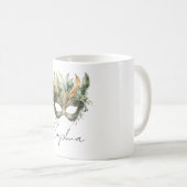 Green Copper Feathers Mask Koffiemok (Voorkant rechts)