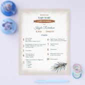 Green, Copper Pine Needles Eagle Court of Honor Flyer (Enkel)