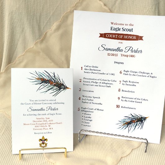 Green, Copper Pine Needles Eagle Court of Honor Flyer