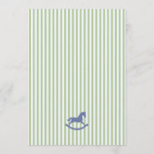 Green Coquette Bow Rocking Horse Baby Advice Card Kaart (Achterkant)