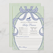 Green Coquette Bow Rocking Horse Baby Advice Card Kaart (Voorkant / Achterkant)