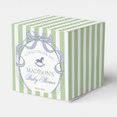 Green Coquette Bow Rocking Horse Baby Shower Bedankdoosjes (Achterkant)
