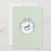 Green Coquette Bow Rocking Horse Birthday Kaart (Achterkant)