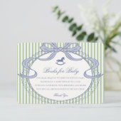 Green Coquette Bow Rocking Horse Books for Baby Informatiekaartje (Staand voorkant)