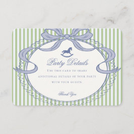 Green Coquette Bow Rocking Horse Details Informatiekaartje