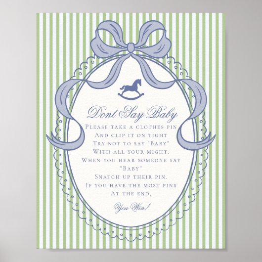 Green Coquette Bow Rocking Horse Dont Say Baby Poster (Voorkant)