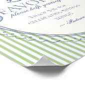 Green Coquette Bow Rocking Horse Favors Sign Poster (Hoek)