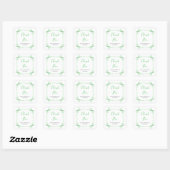 Green Coquette Ribbon Baby shower Dank u Vierkante Sticker (Vel)