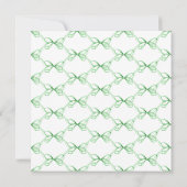 Green Coquette Ribbon Baby shower Kaart (Achterkant)