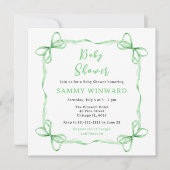 Green Coquette Ribbon Baby shower Kaart (Voorkant)