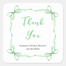 Green Coquette Ribbon Vrijgezellenfeest Dank u