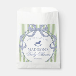 Green Coquette Rocking Horse Baby Shower Dessert Bedankzakje