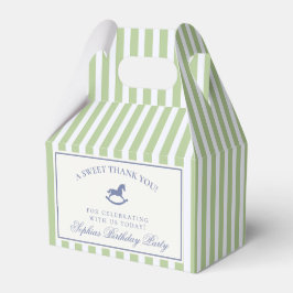 Green Coquette Rocking Horse Birthday Favor Box Bedankdoosjes