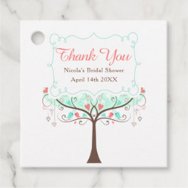 Green Coral Floral Bird Vrijgezellenfeest Bedankt Bedankjes Labels