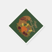 Green Cornucopia Thanksgiving Napkins Servet (Hoek)