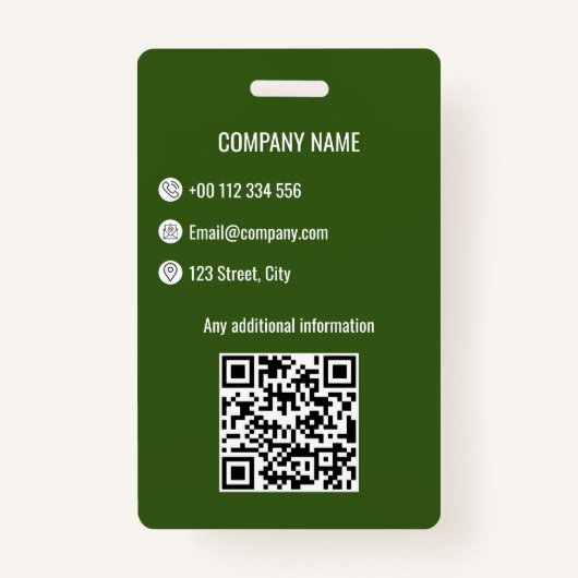 Green Corporate ID-badge Badge (Achterkant)