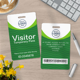Green Corporate Visitor Pass ID Barcode Badge