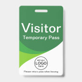 Green Corporate Visitor Pass ID QR-code Badge (Voorzijde)