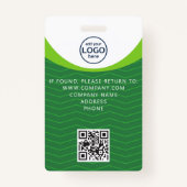 Green Corporate Visitor Pass ID QR-code Badge (Achterkant)