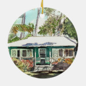 Green Cottage van Kauai Keramisch Ornament (Achterkant)