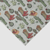 Green Country Cowboy Howdy Kerstmis Tissuepapier (Detail)