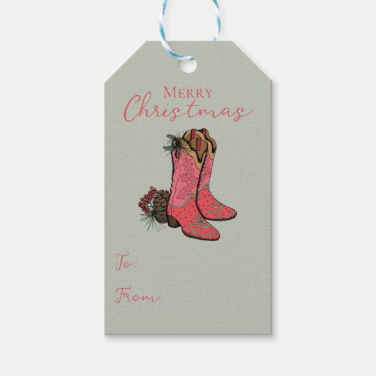 Green Country Vrolijk Kerstfeest tot Cadeau Label Cadeaulabel (Voorkant)