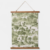 Green Countryside Hot Air Balloon Toile (10) Hangend Wandkleed (Voorkant)
