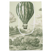 Green Countryside Hot Air Balloon Toile (1) Medium Cadeauzakje (Achterkant)