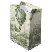 Green Countryside Hot Air Balloon Toile (1) Medium Cadeauzakje (Achterkant Gekanteld)