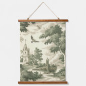 Green Countryside Hot Air Balloon Toile (2) Hangend Wandkleed (Voorkant)