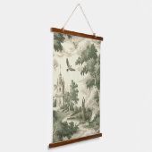 Green Countryside Hot Air Balloon Toile (2) Hangend Wandkleed (Gebogen)