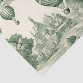 Green Countryside Hot Air Balloon Toile (4) Tissuepapier (Detail)