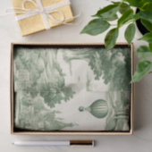Green Countryside Hot Air Balloon Toile (4) Tissuepapier (Geschenk)