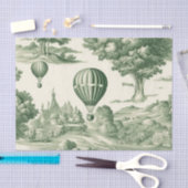 Green Countryside Hot Air Balloon Toile (4) Tissuepapier (Craft)