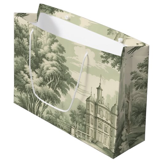 Green Countryside Hot Air Balloon Toile (7) Groot Cadeauzakje (Voorkant Gekanteld)