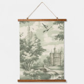 Green Countryside Hot Air Balloon Toile (7) Hangend Wandkleed (Voorkant)